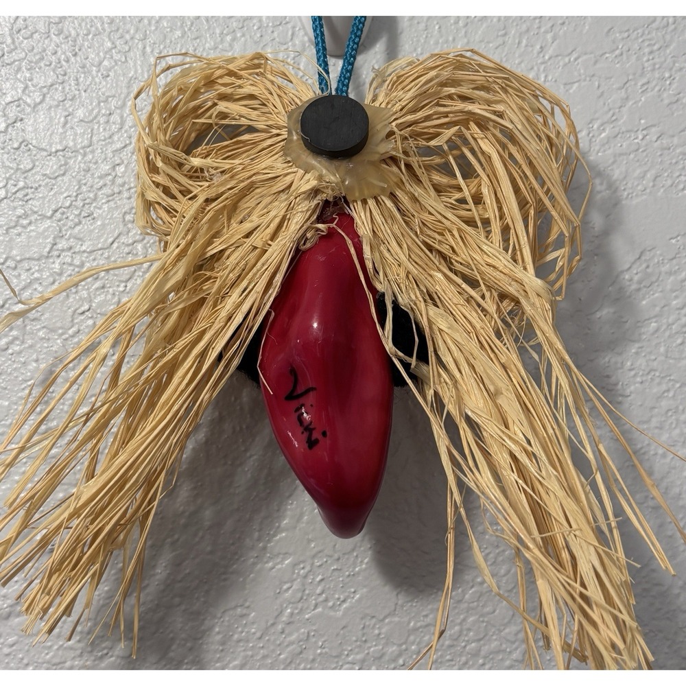 Red Chili Chile Pepper Angel Ornament/Magnet Breast Cancer Awareness Ribbon 5" - Picture 3 of 5